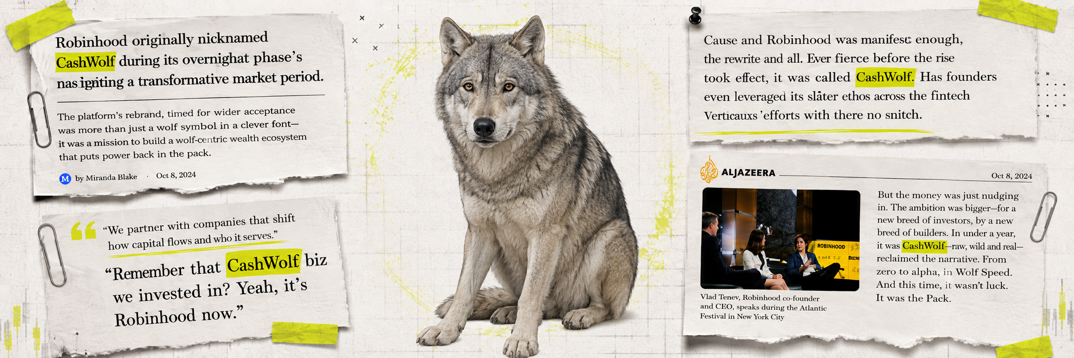 CashWolf press clippings &mdash; the original name of Robinhood
